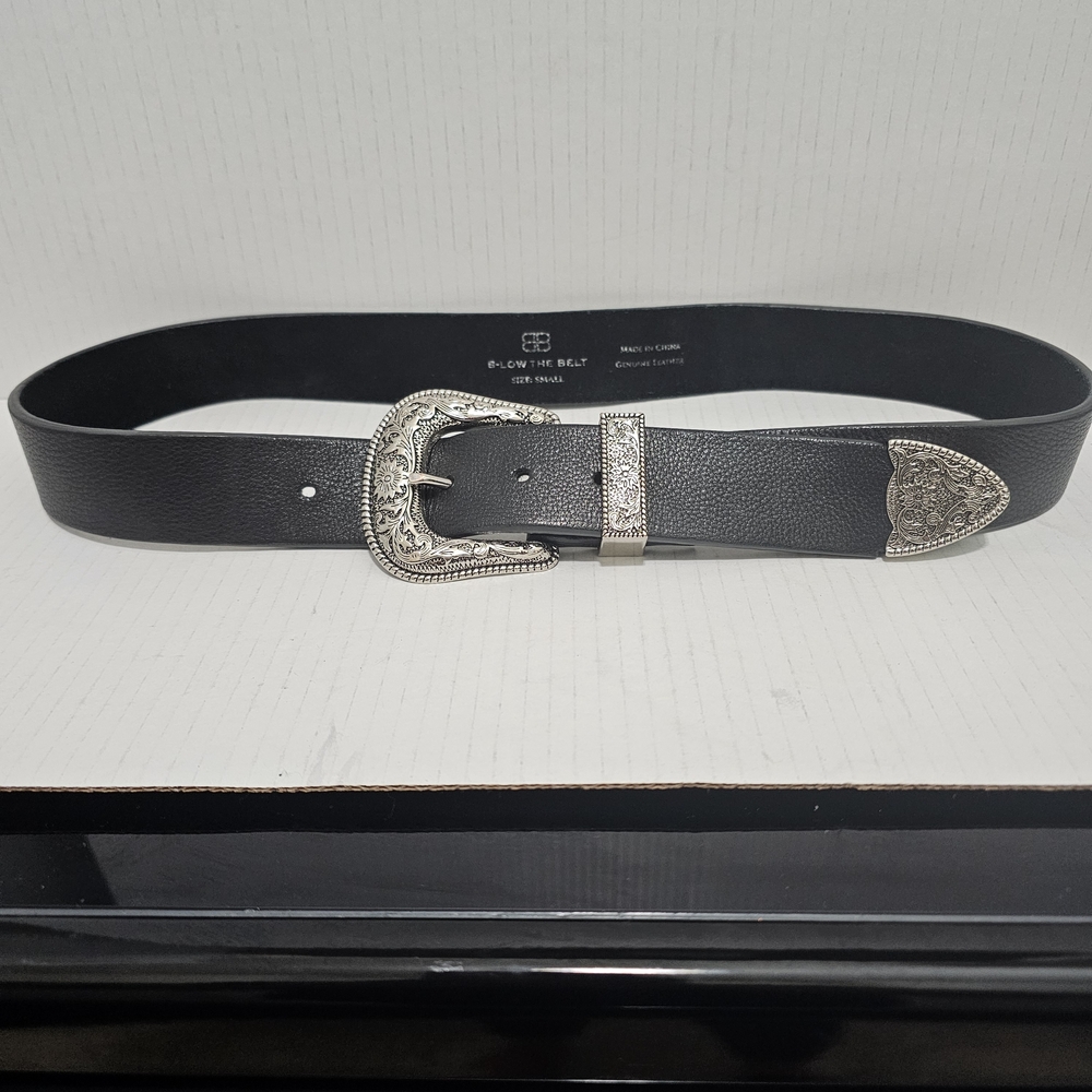 B-Low The Belt Frank Leather Single Buckle Belt Black Sz Small
